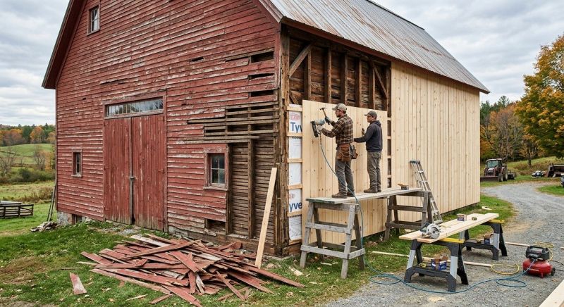 Barn Siding Replacement in Little Compton, RI