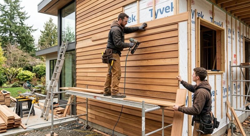Wood Cladding Installation in Jamestown, RI