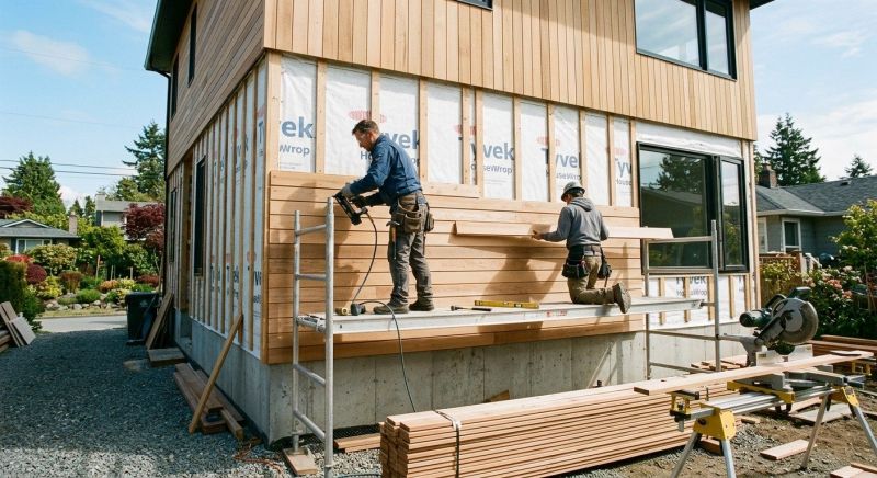 Wood Cladding Installation in Little Compton, RI