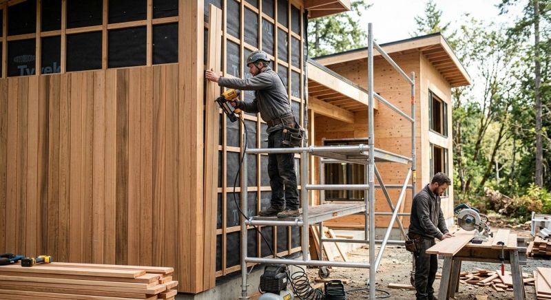 Wood Cladding Installation in Westport, MA